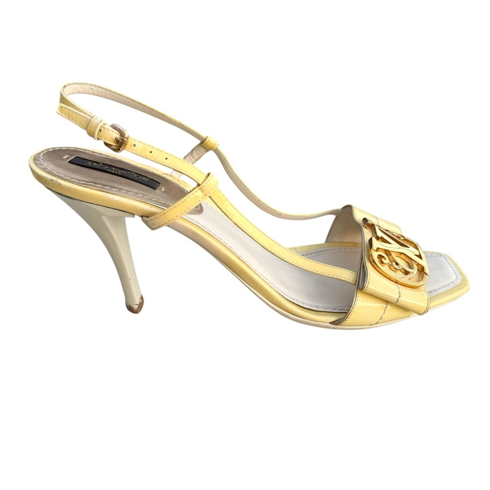 Louis Vuitton Vintage Sandals Patent Front Logo - Picture 8 of 17